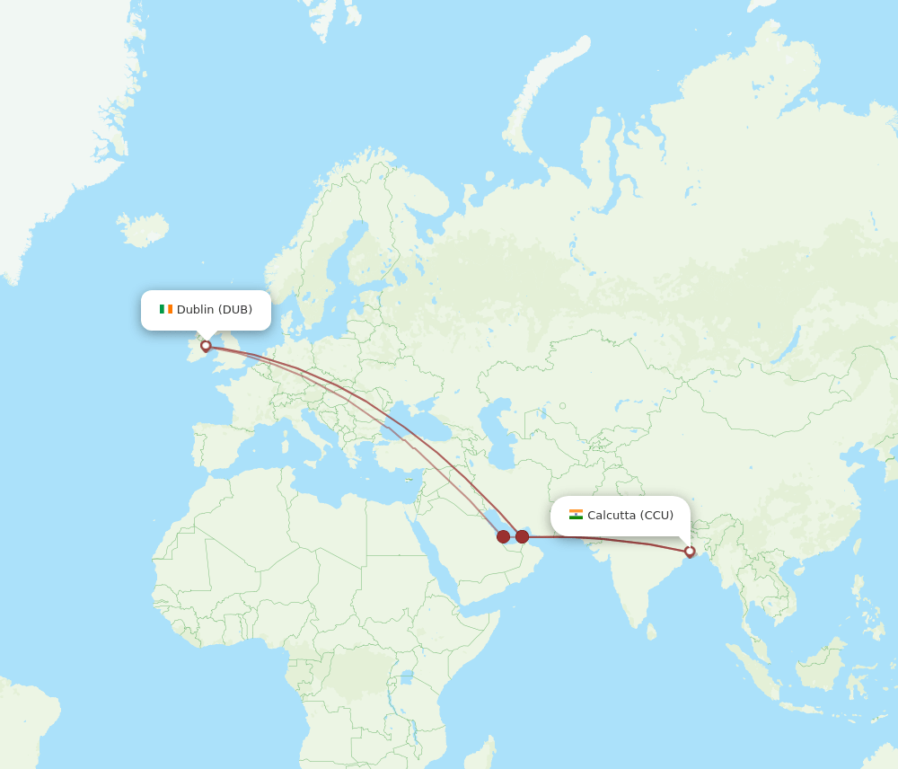 DUB-CCU flight routes