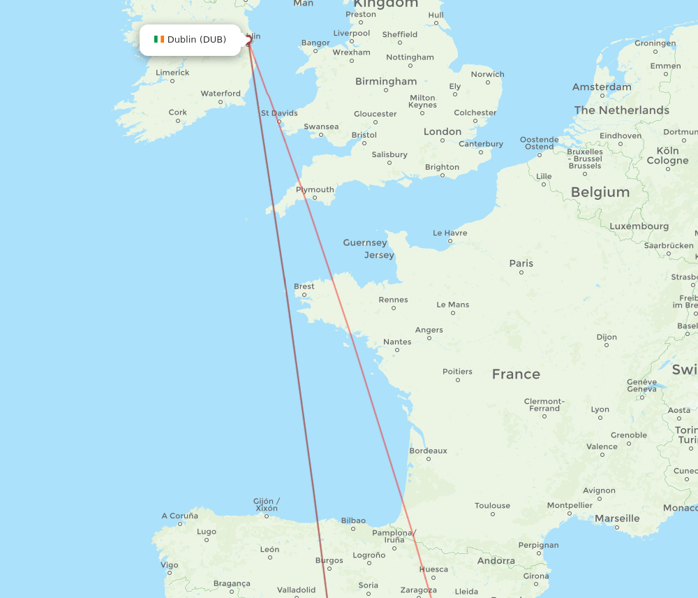 DUB-CDT flight routes
