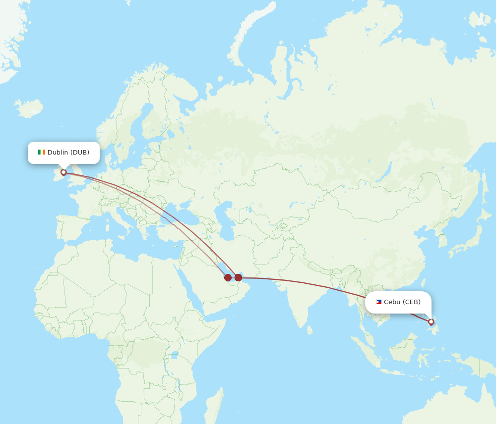 DUB-CEB flight routes