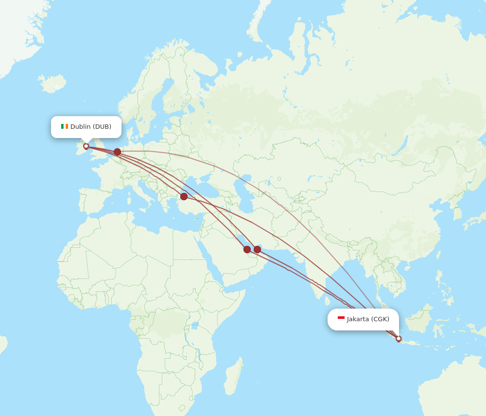 DUB-CGK flight routes