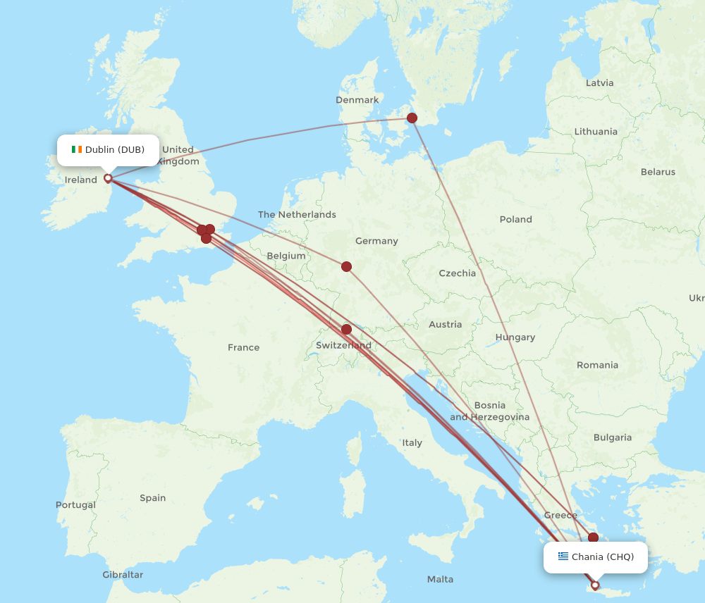 DUB-CHQ flight routes