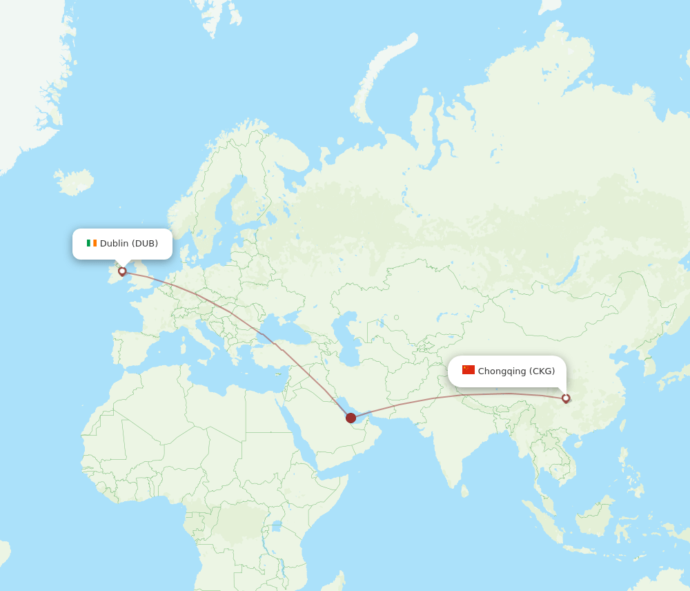 DUB-CKG flight routes