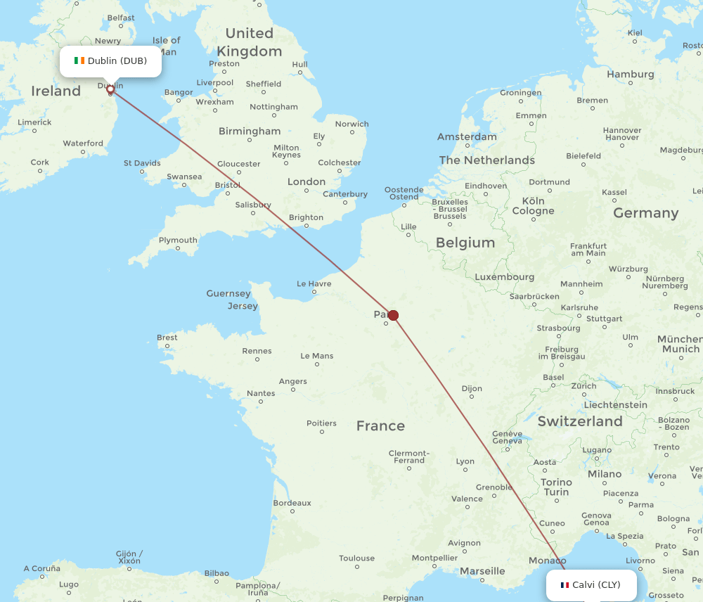 DUB-CLY flight routes