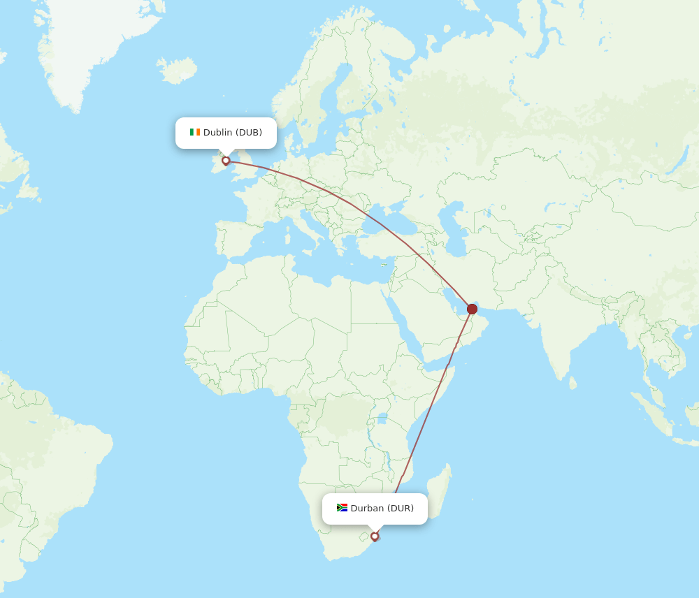 DUB-DUR flight routes