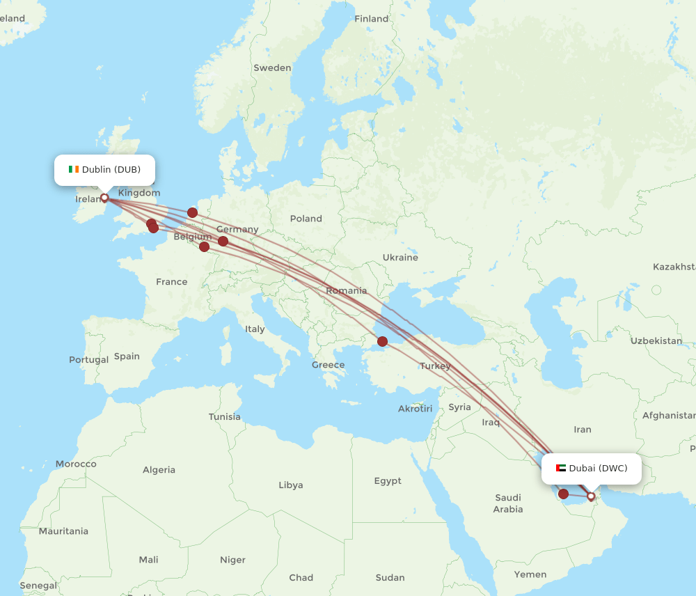 DUB-DWC flight routes