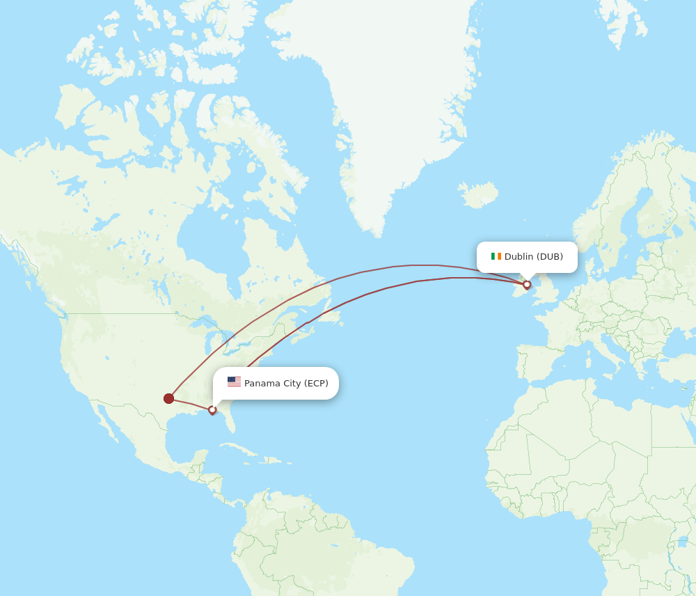 DUB-ECP flight routes
