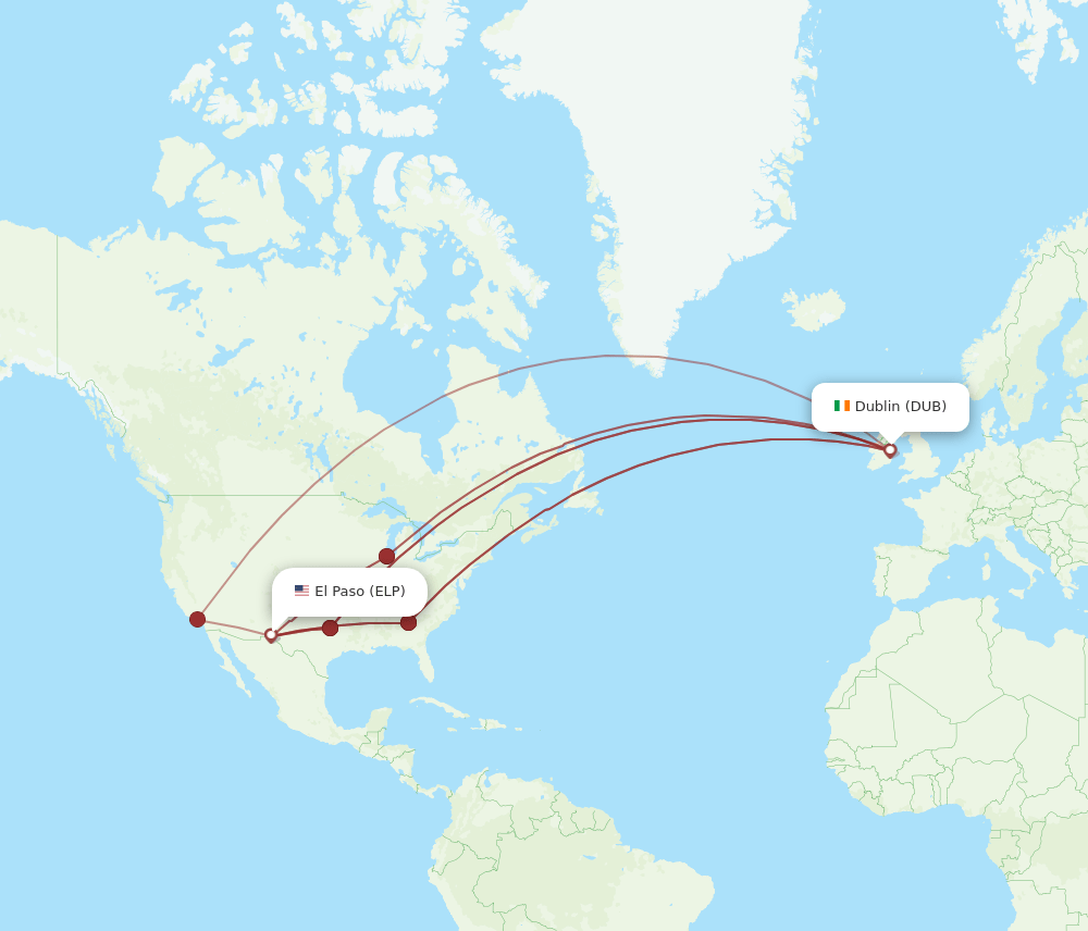 DUB-ELP flight routes