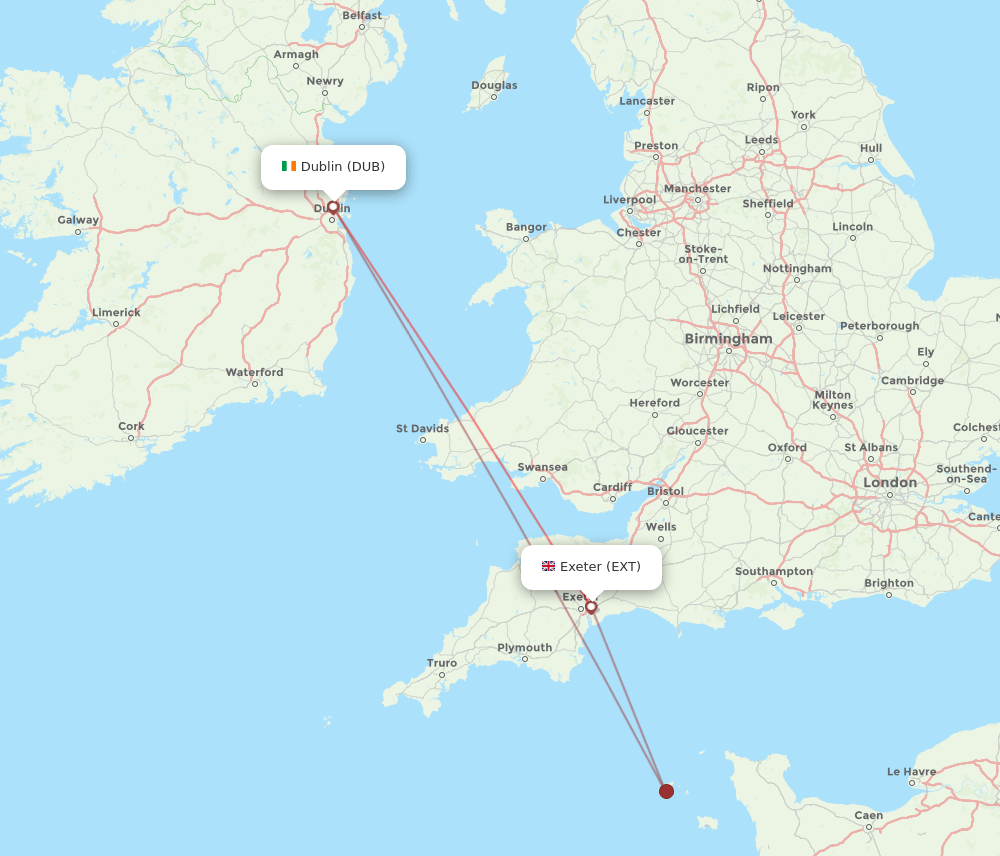 DUB-EXT flight routes