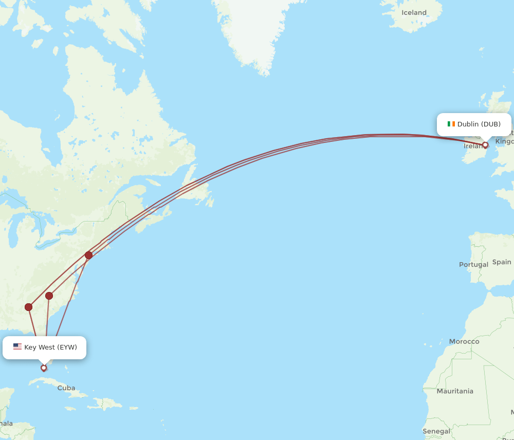 DUB-EYW flight routes
