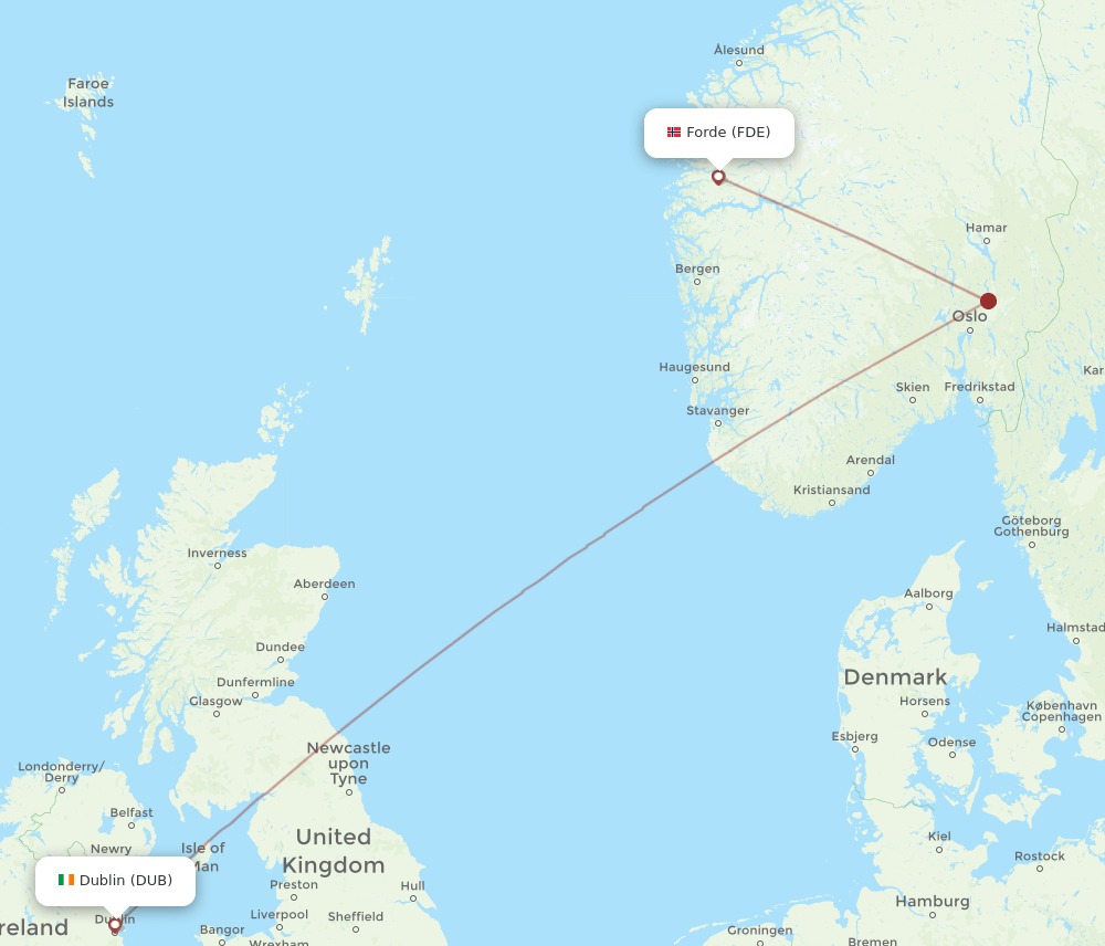 DUB-FDE flight routes