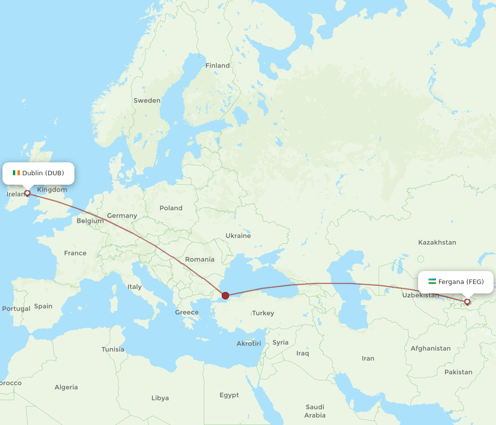 DUB-FEG flight routes