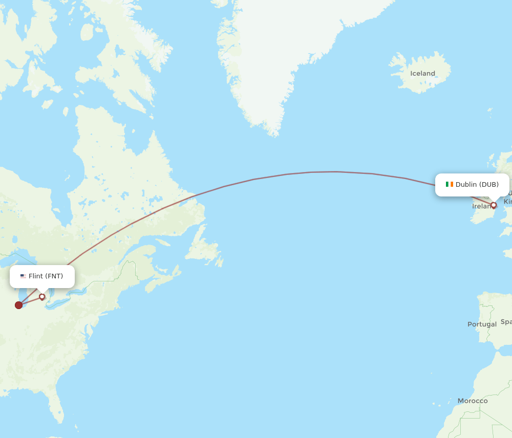DUB-FNT flight routes