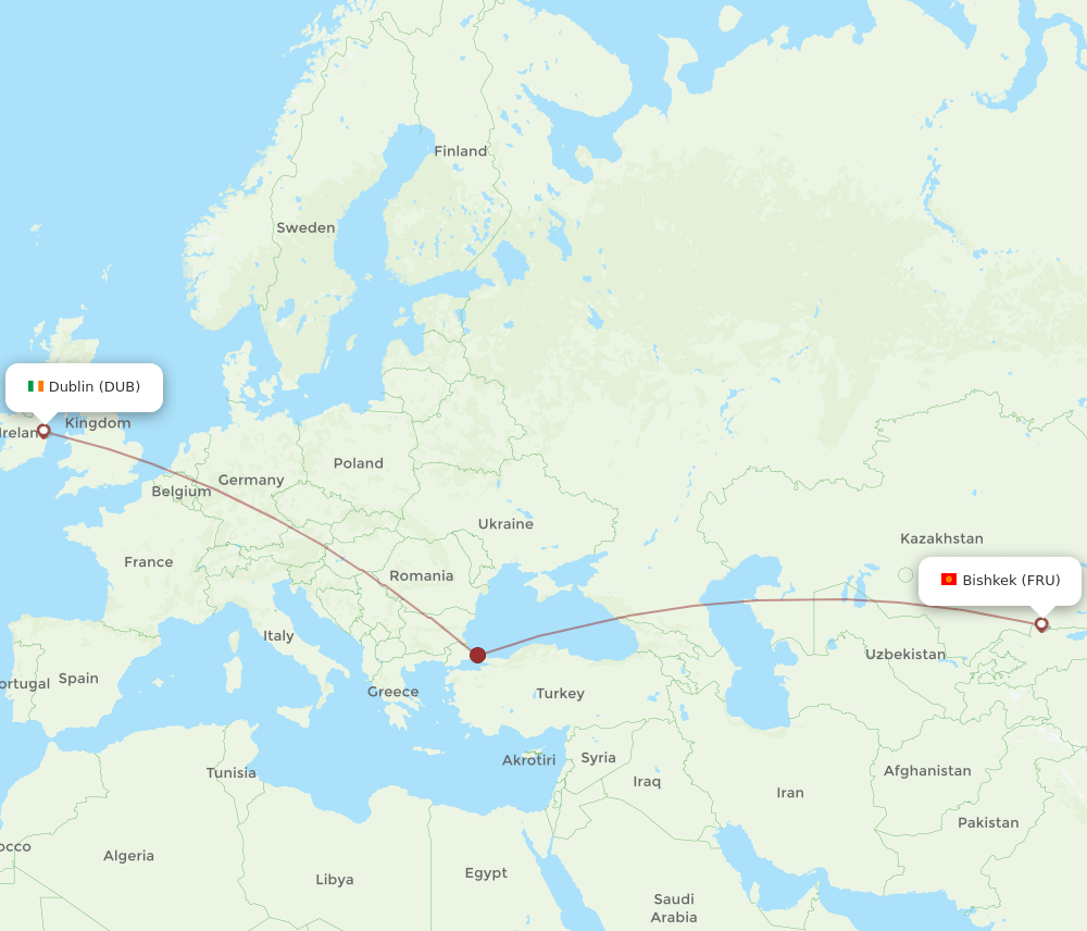DUB-FRU flight routes