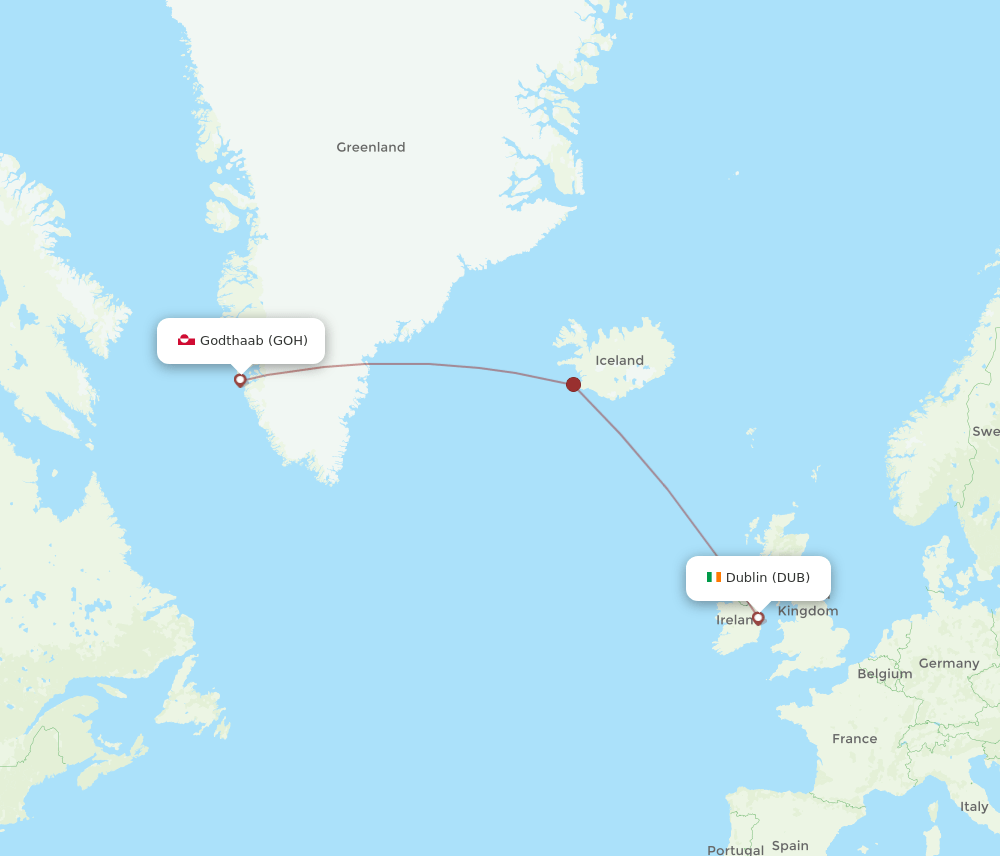 DUB-GOH flight routes