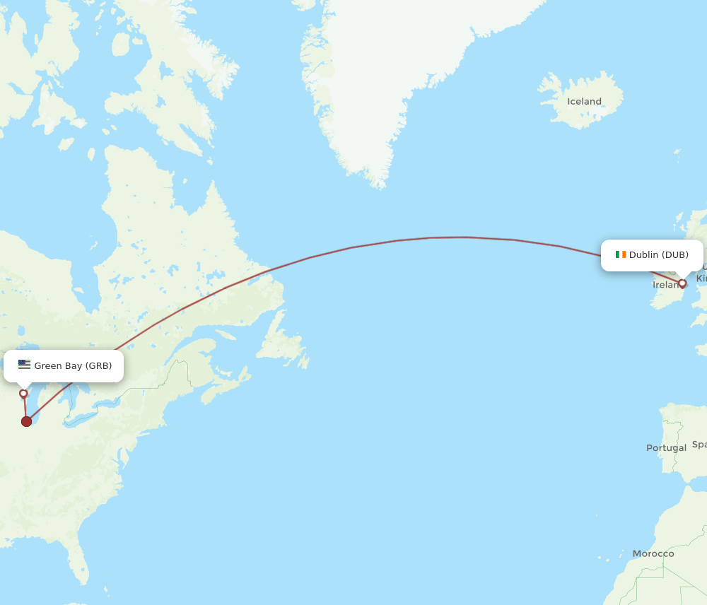 DUB-GRB flight routes