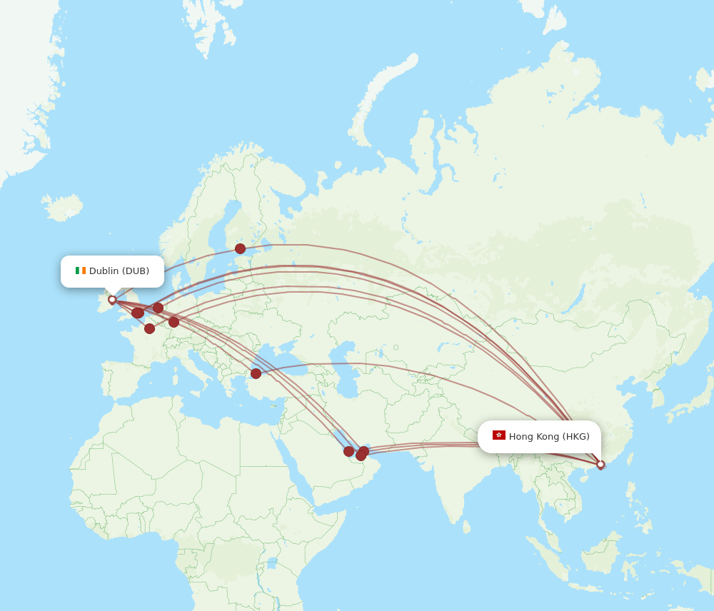 DUB-HKG flight routes