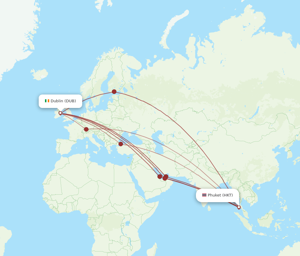 DUB-HKT flight routes