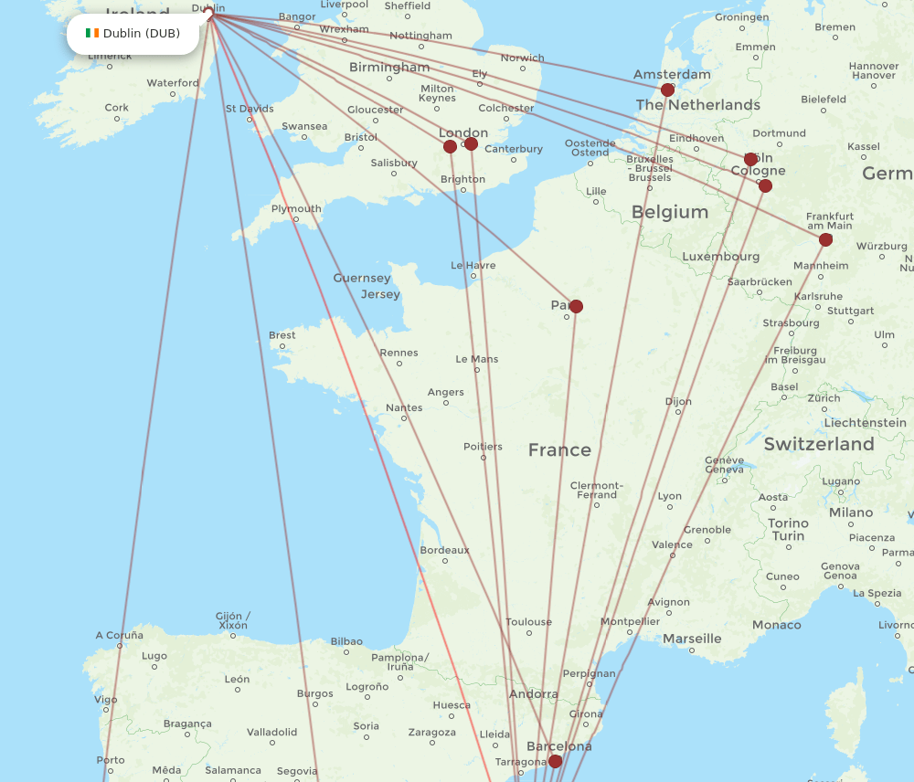 DUB-IBZ flight routes