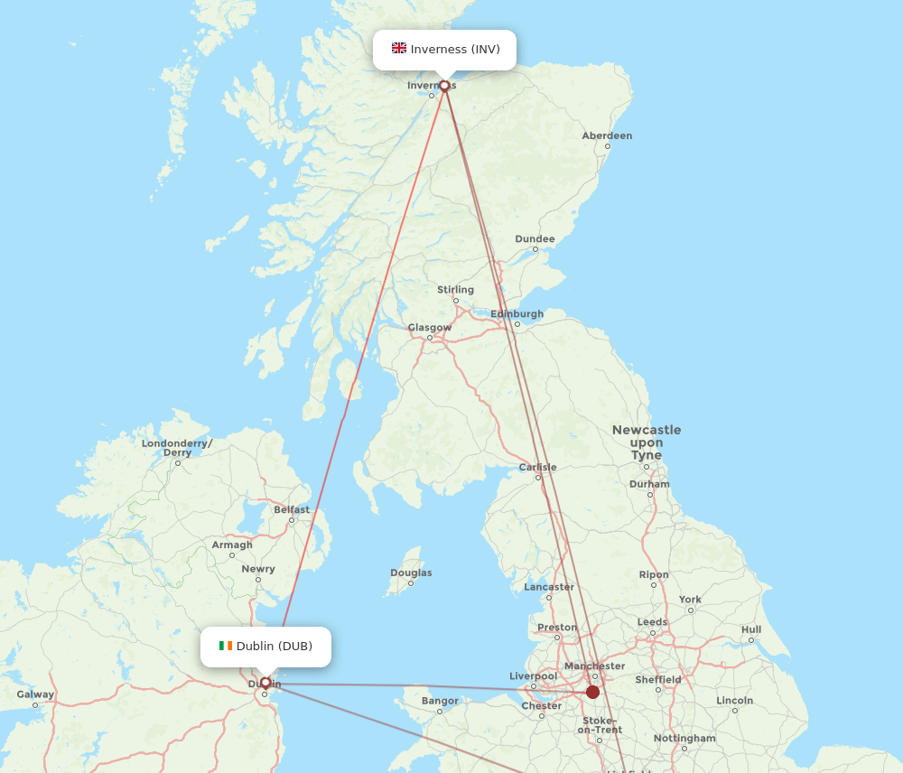 DUB-INV flight routes