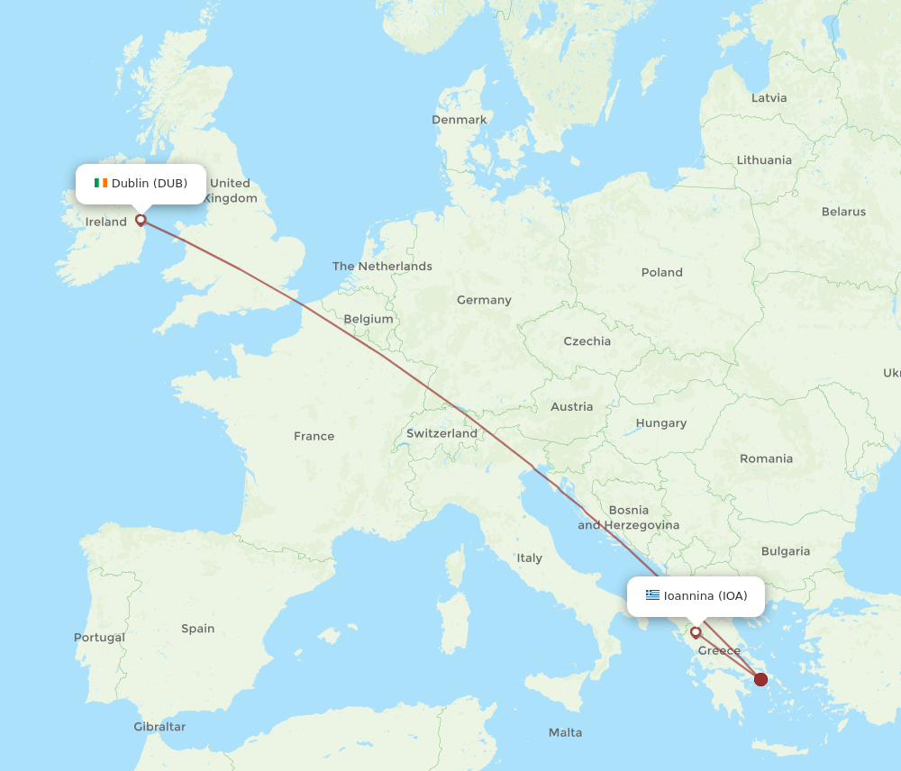 DUB-IOA flight routes
