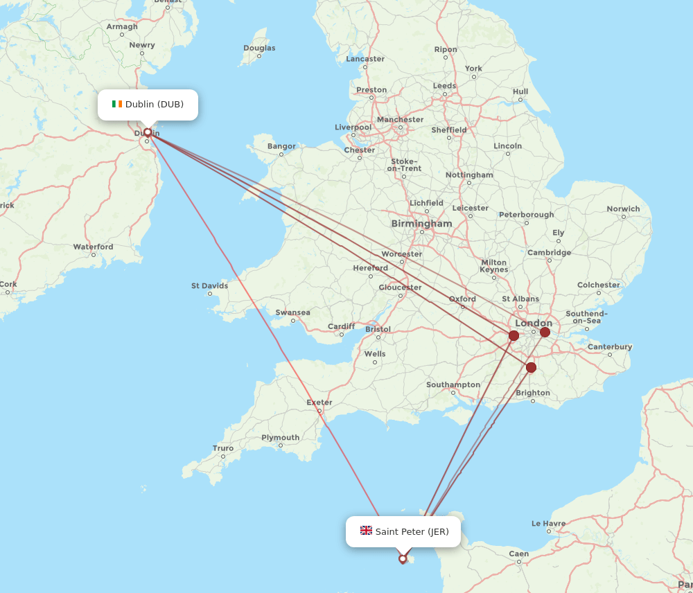 DUB-JER flight routes