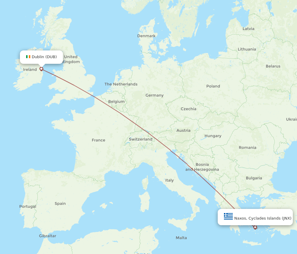 DUB-JNX flight routes