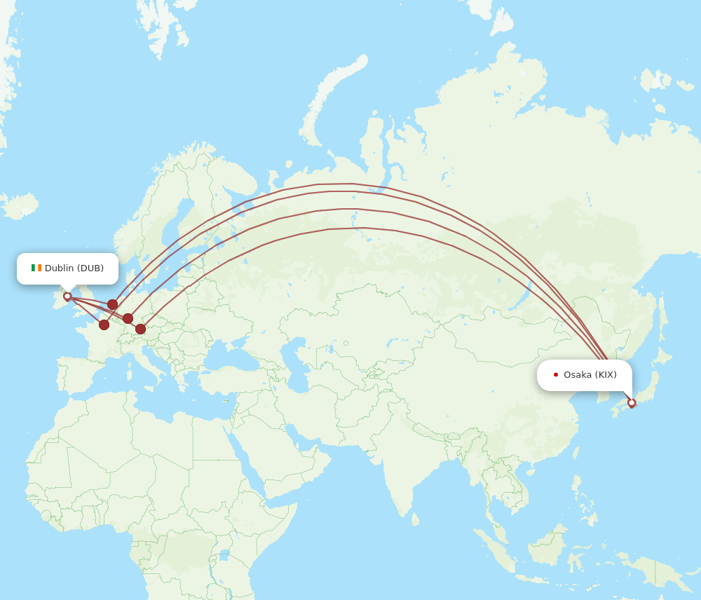 DUB-KIX flight routes