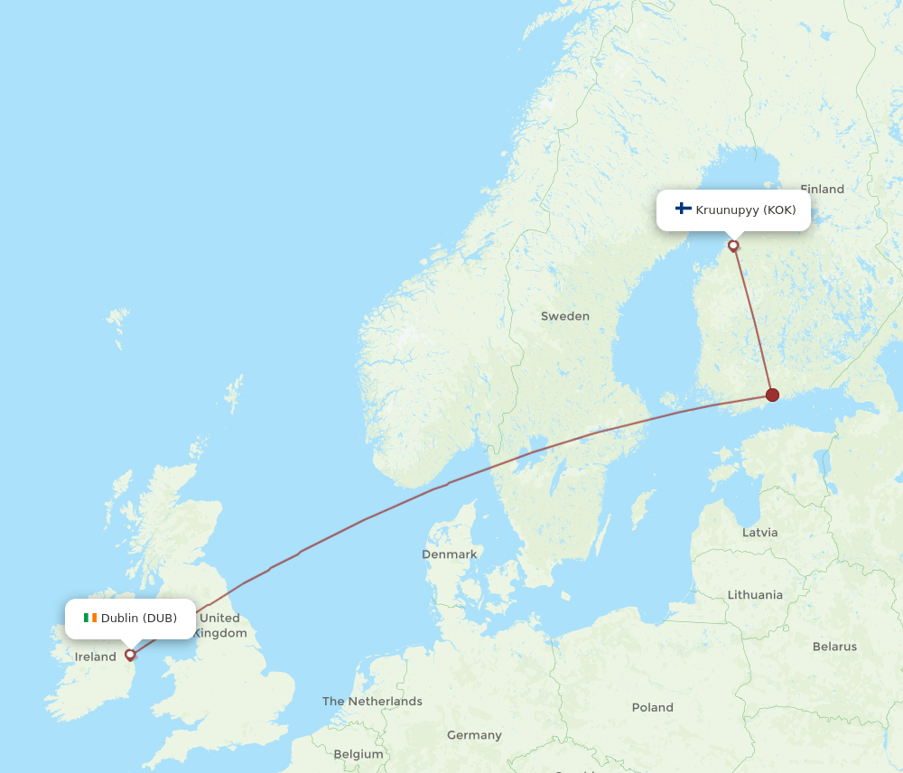 DUB-KOK flight routes