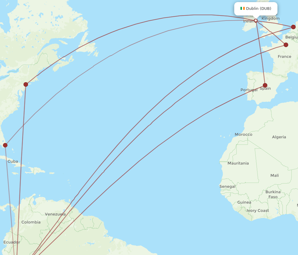 DUB-LIM flight routes