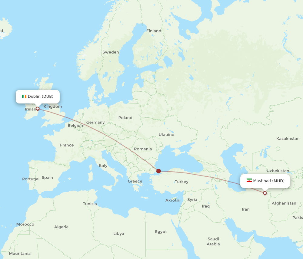 DUB-MHD flight routes