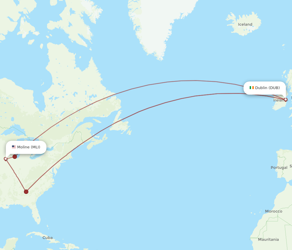 DUB-MLI flight routes