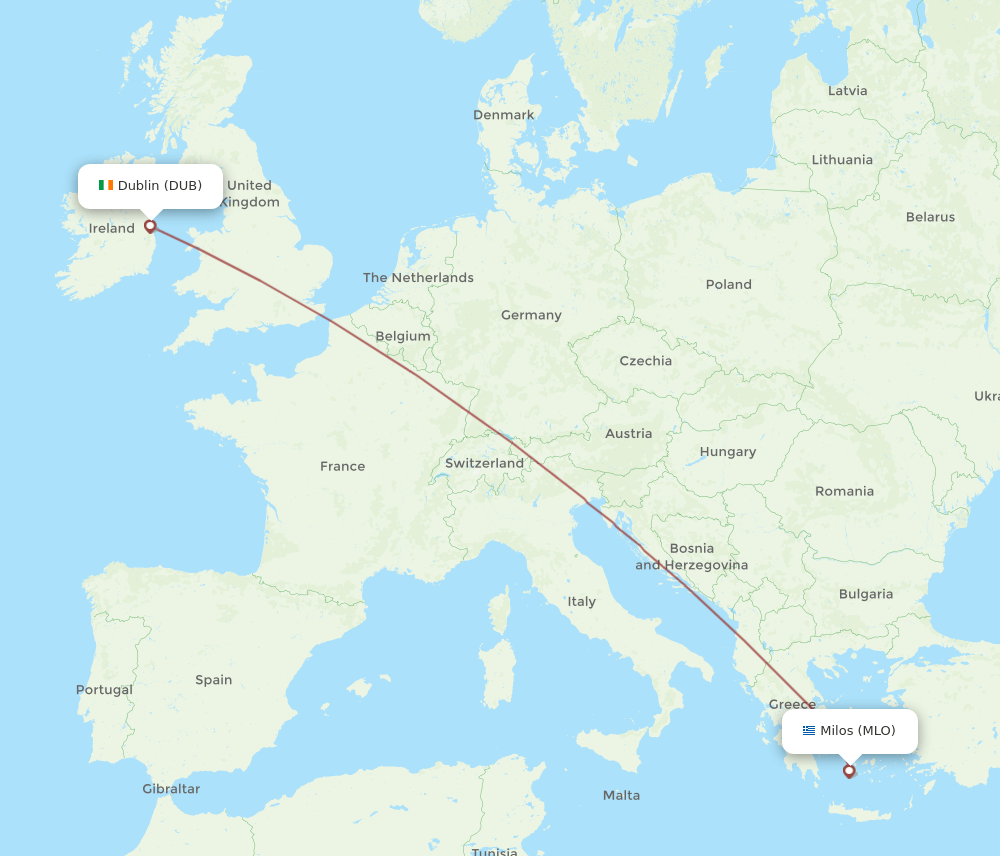 DUB-MLO flight routes