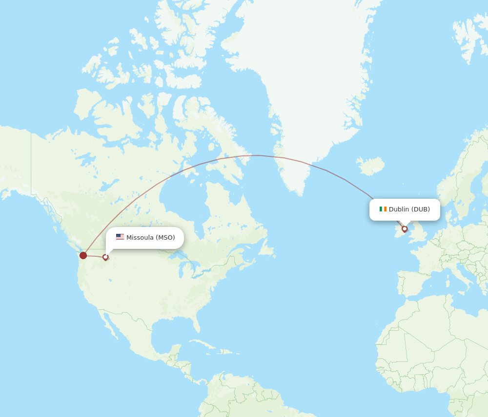 DUB-MSO flight routes