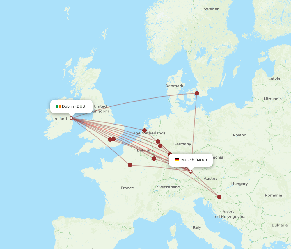 DUB-MUC flight routes