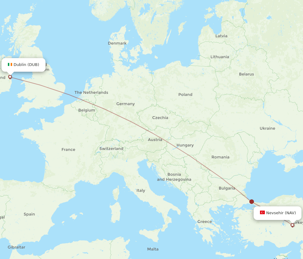 DUB-NAV flight routes