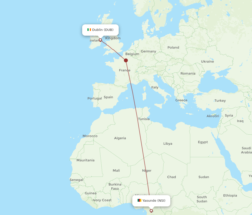 DUB-NSI flight routes