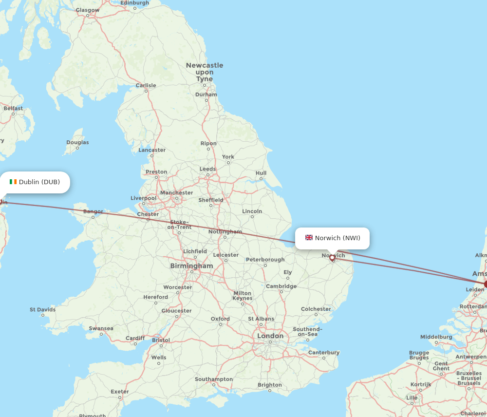 DUB-NWI flight routes