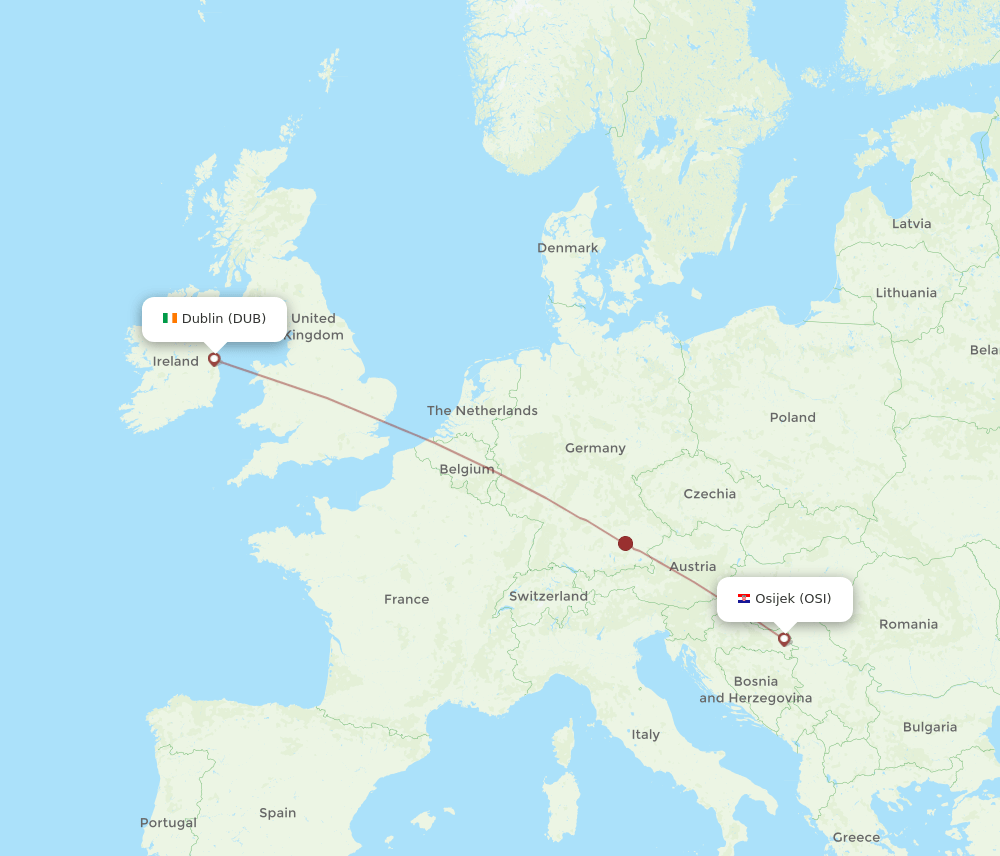 DUB-OSI flight routes