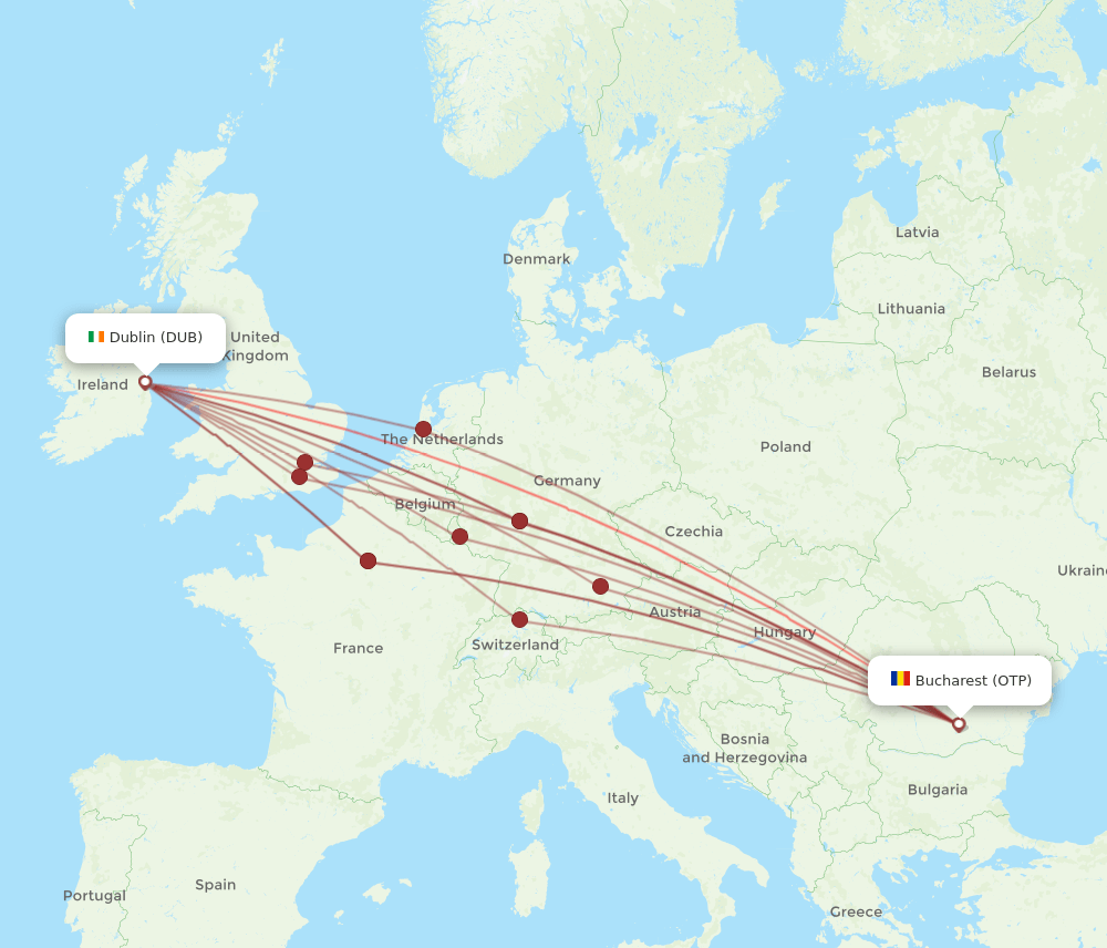 DUB-OTP flight routes