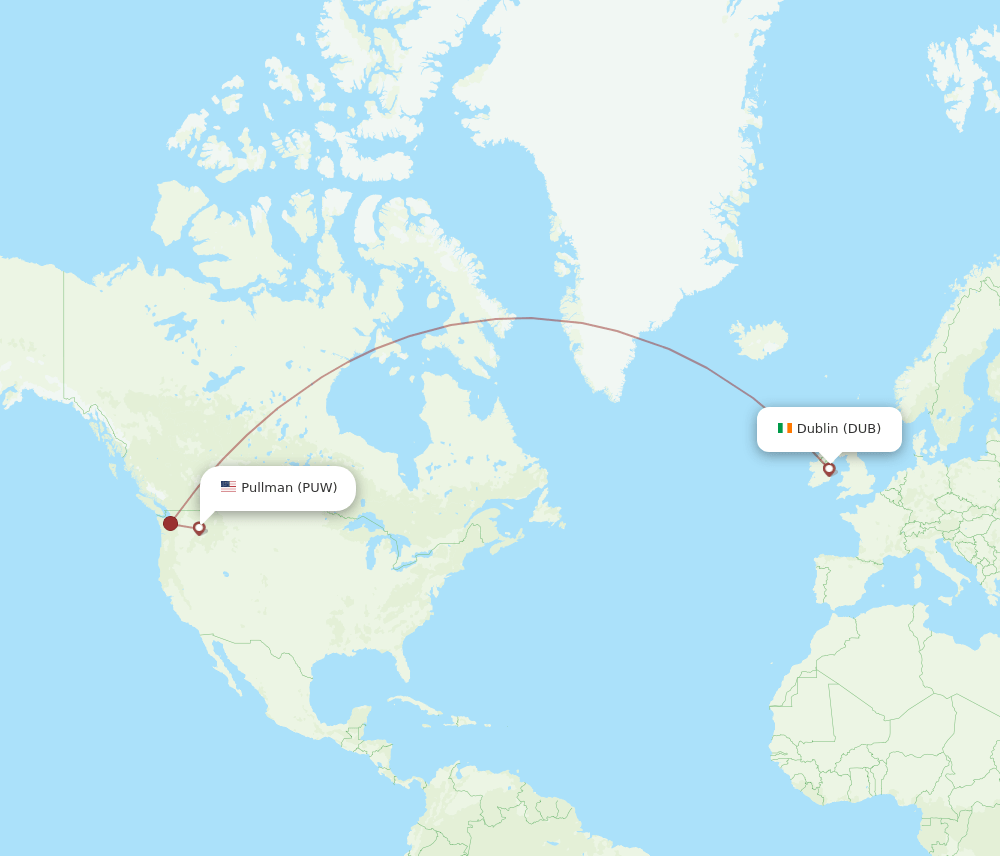 DUB-PUW flight routes
