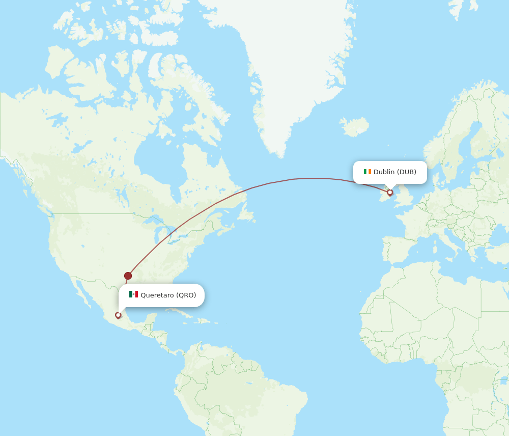 DUB-QRO flight routes