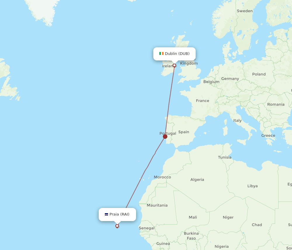 DUB-RAI flight routes