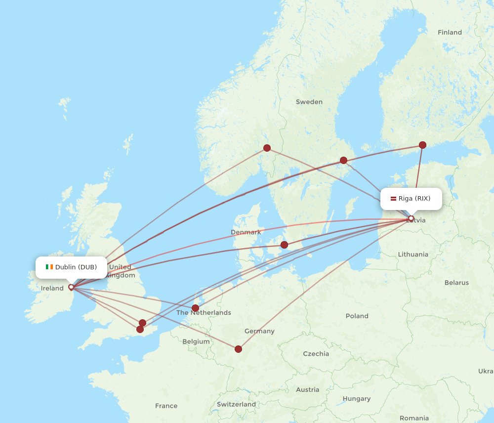 DUB-RIX flight routes
