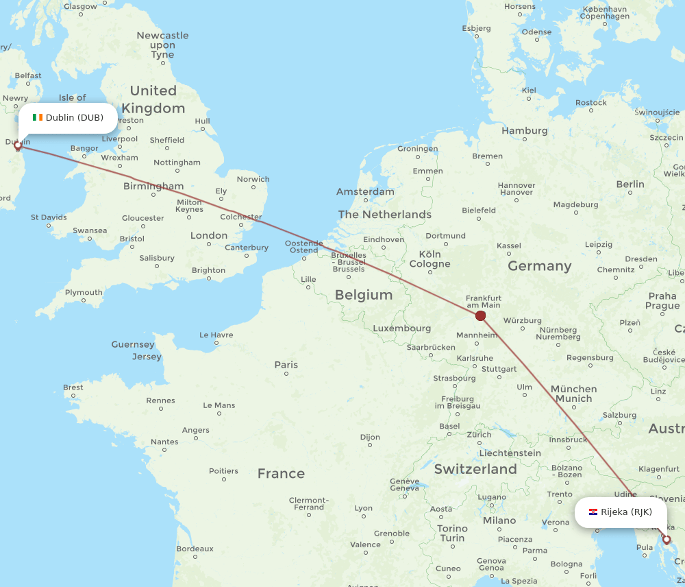 DUB-RJK flight routes