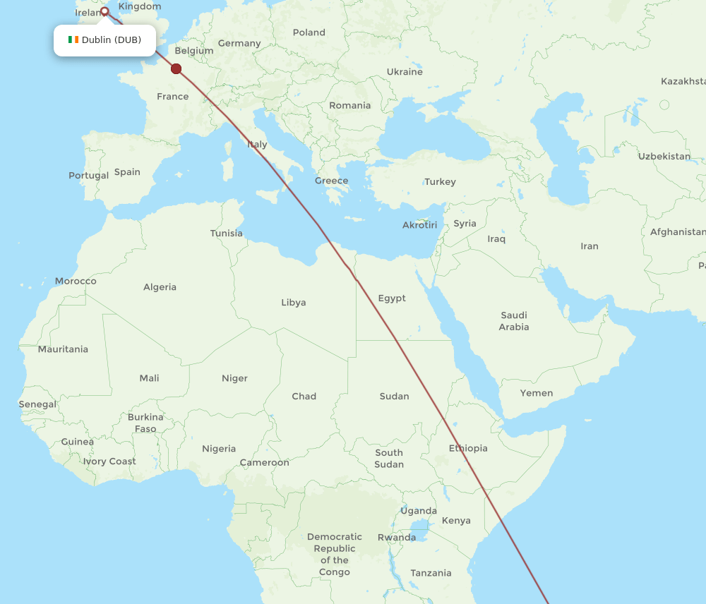 DUB-RUN flight routes