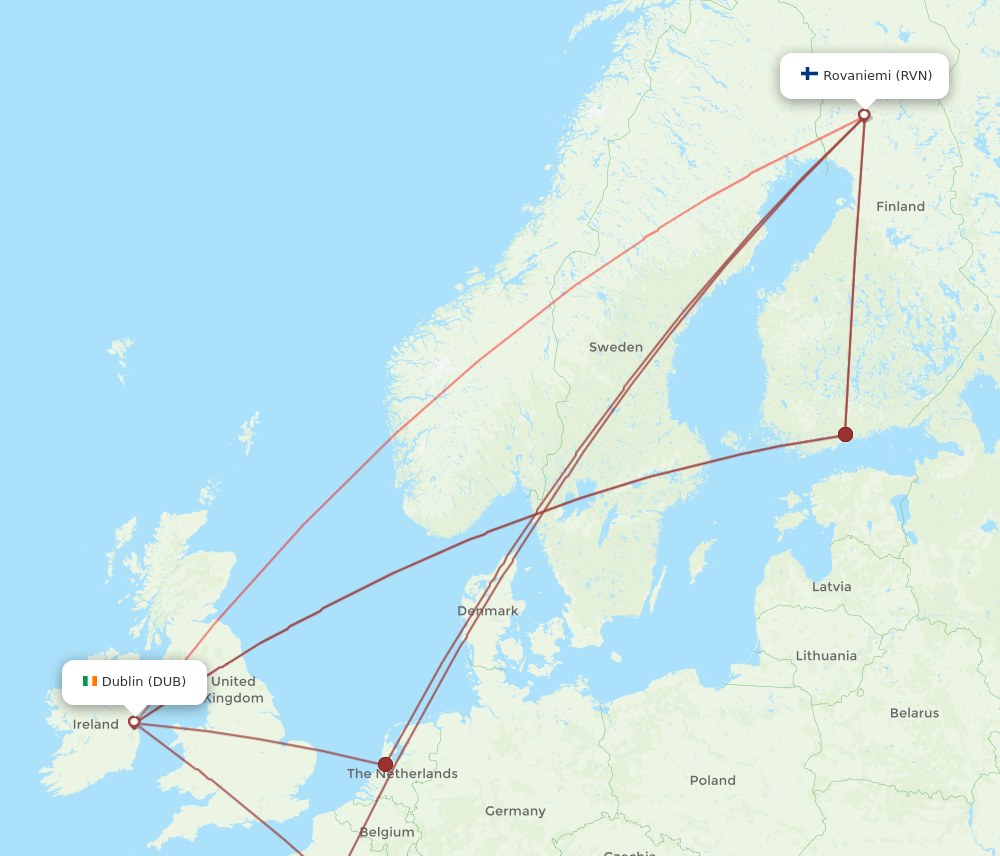 DUB-RVN flight routes