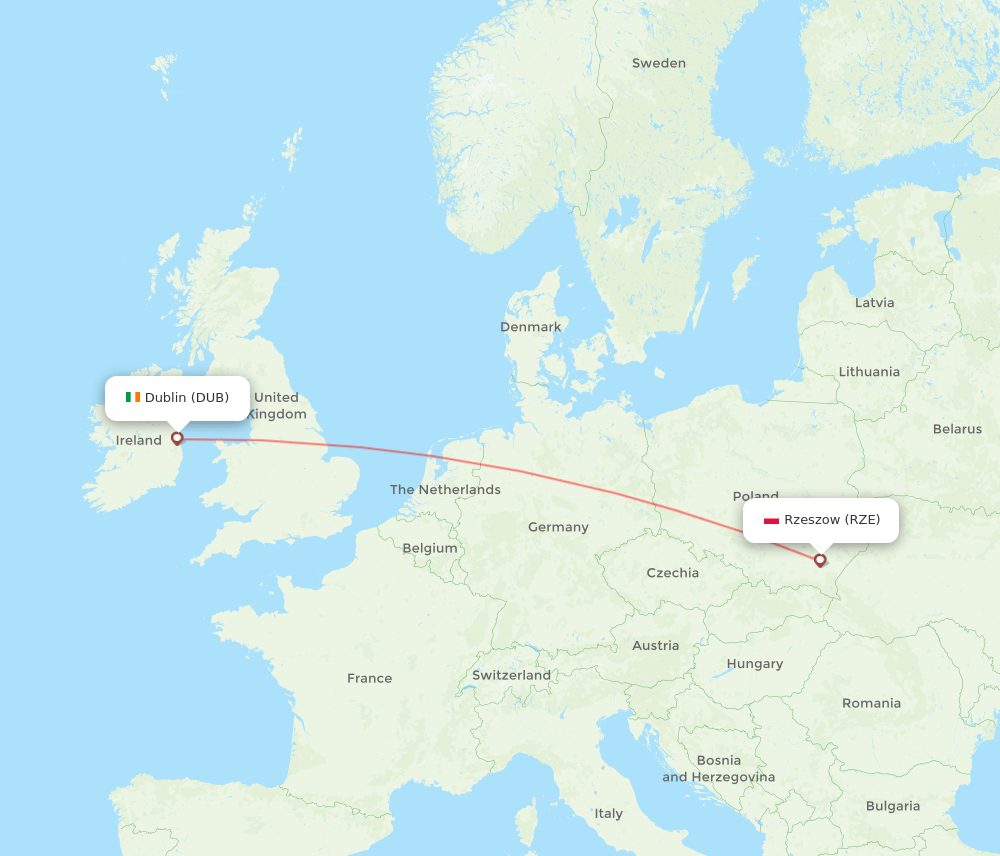 DUB-RZE flight routes