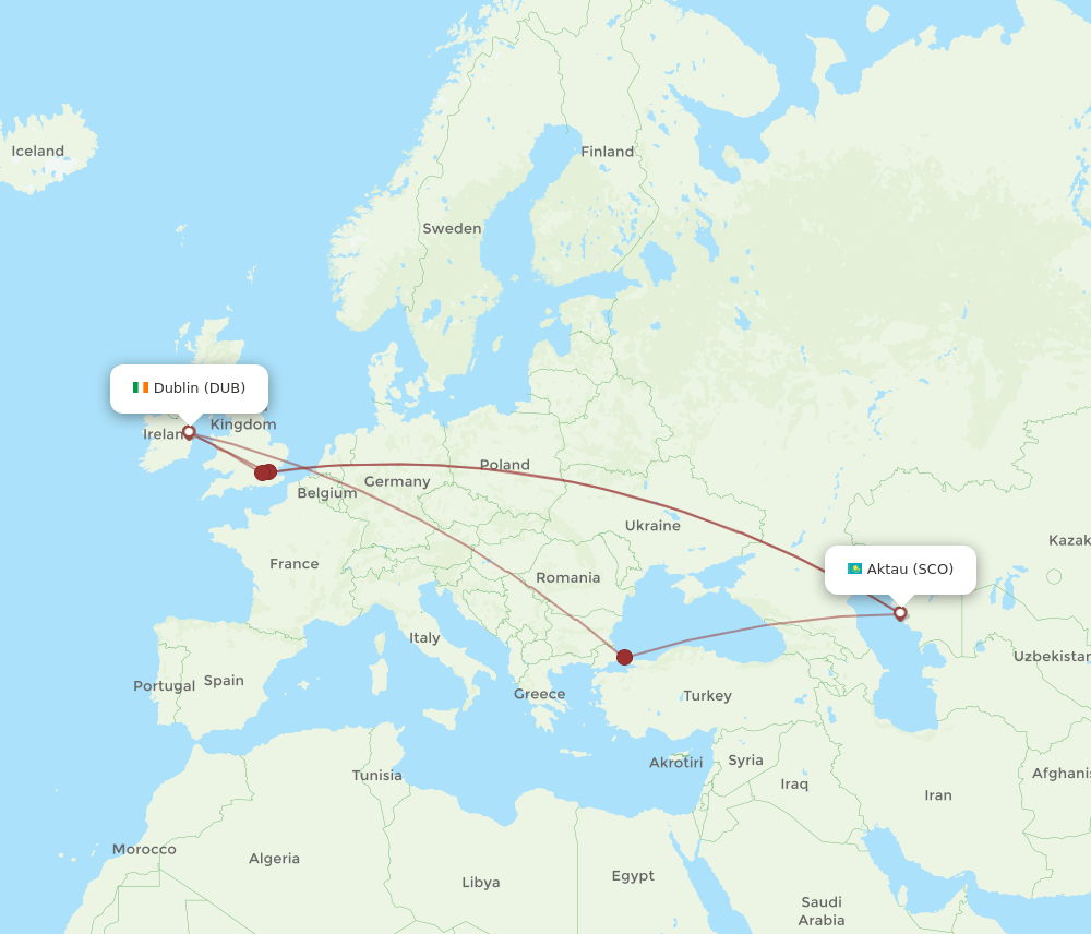 DUB-SCO flight routes