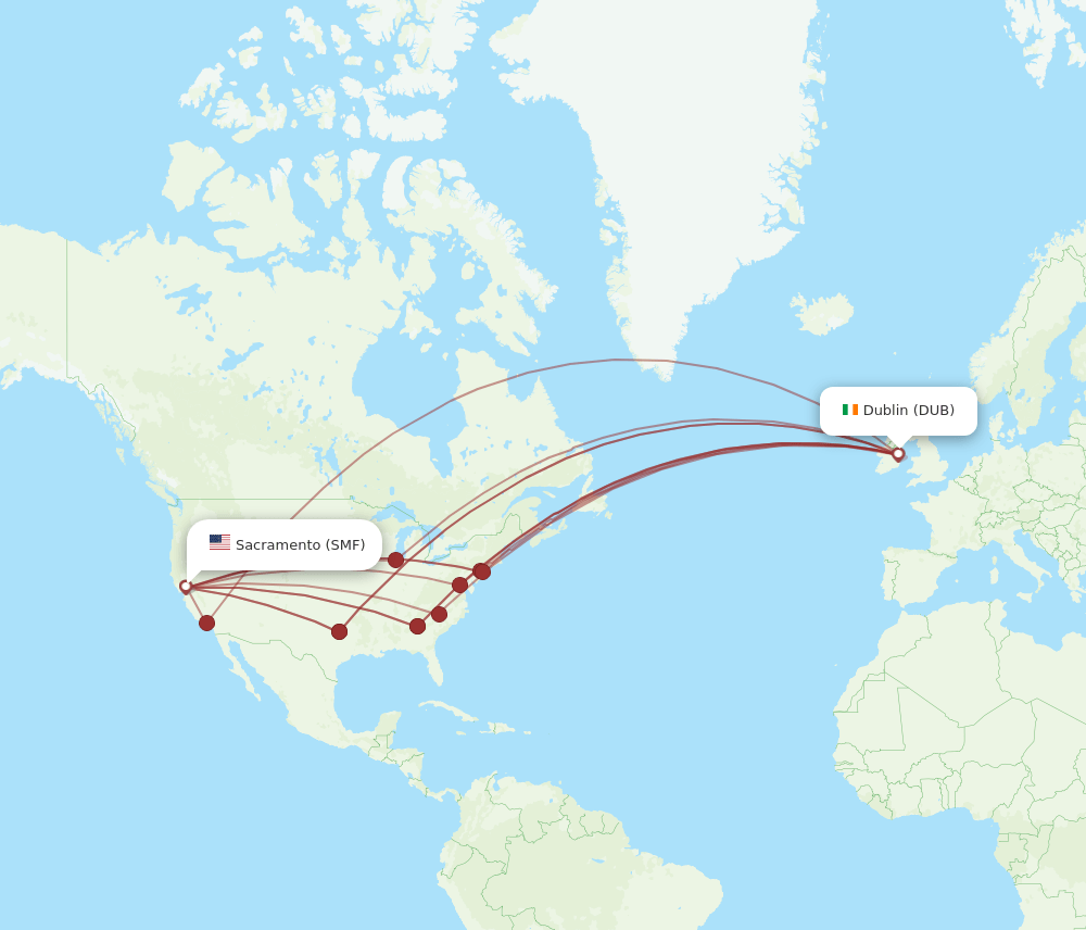 DUB-SMF flight routes