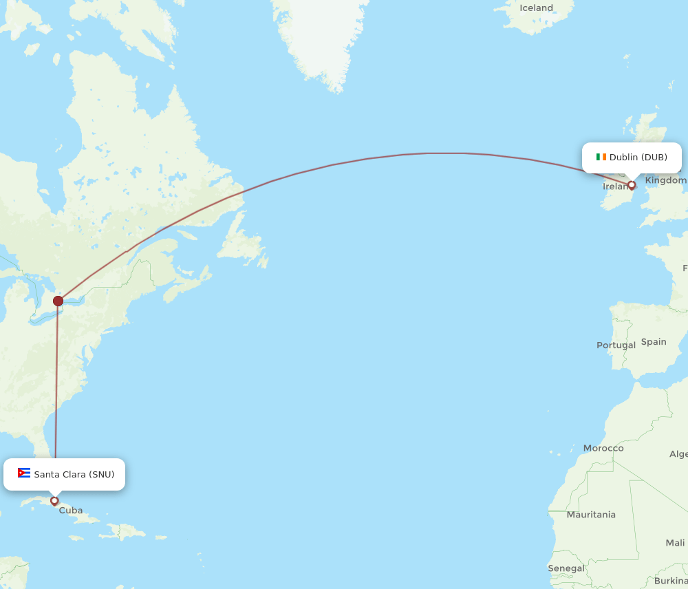 DUB-SNU flight routes